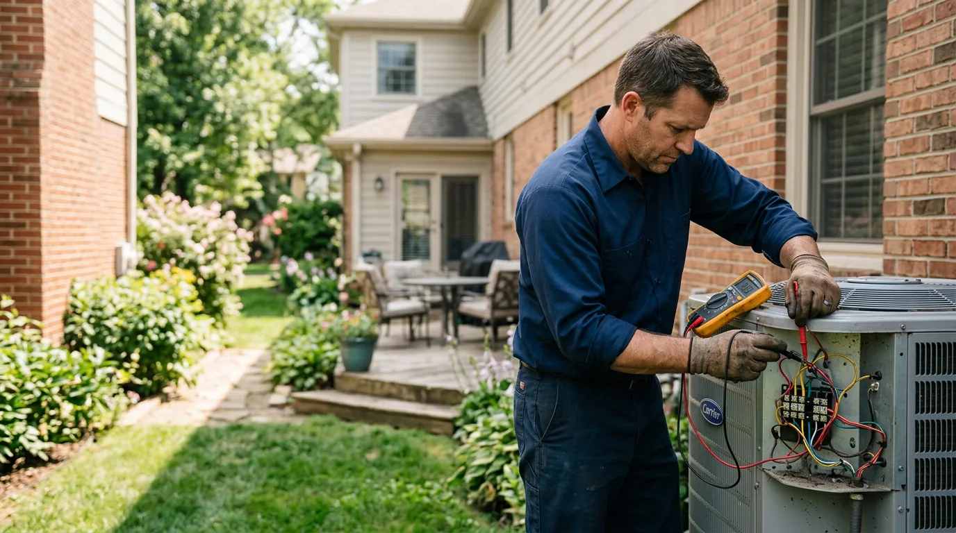 HVAC technician working near Doylestown, PA